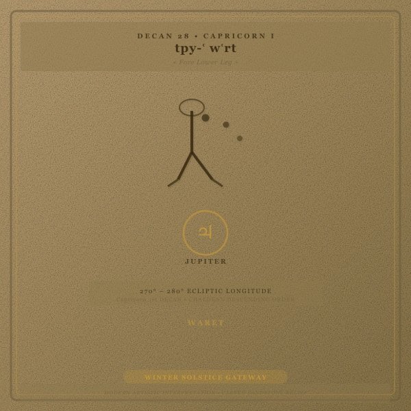 Número de Decanato 28: tpy-ꜥ wꜥrt - Capricornio