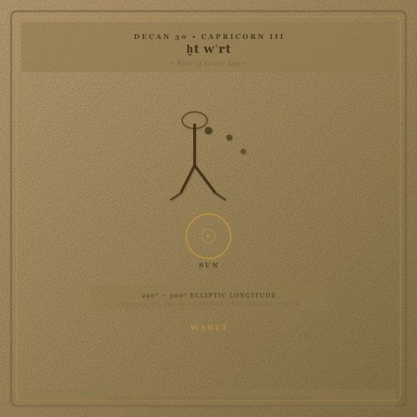 Número do Decanato 30: ḫt wꜥrt - Capricórnio