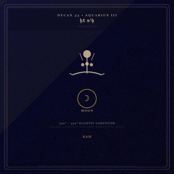 Número do Decanato 33: ḫt sꜣḥ - Aquário