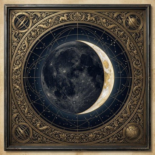 Artwork depicting Waning Crescent phase