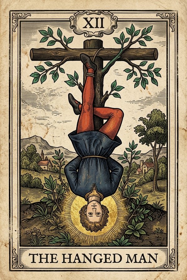 Traditional copperplate engraving: The Hanged Man