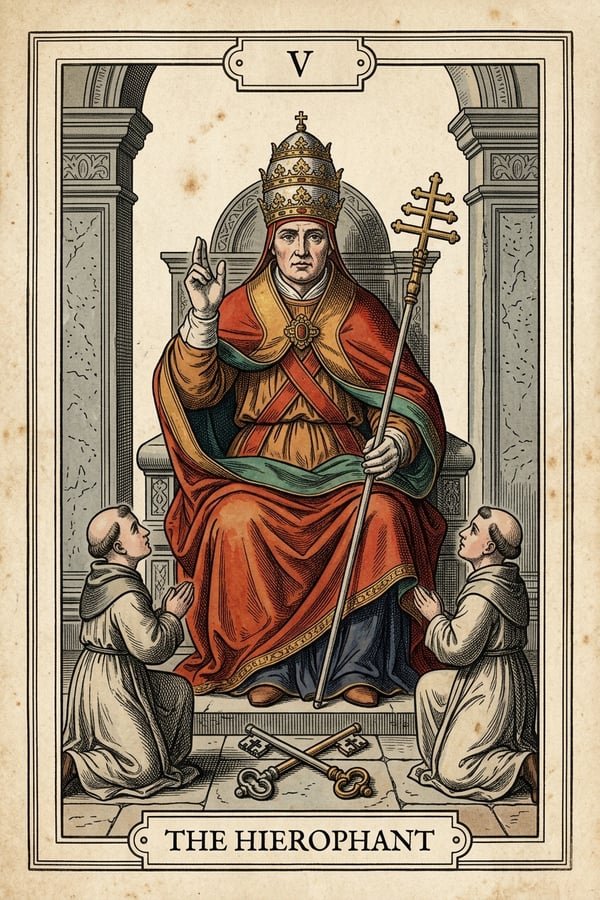 Traditional copperplate engraving: The Hierophant