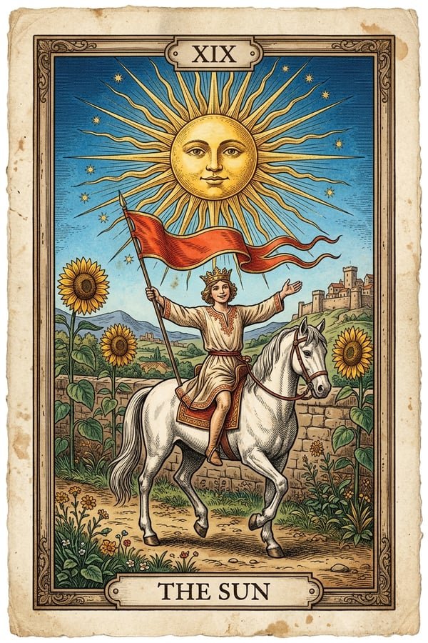 Traditional copperplate engraving: The Sun