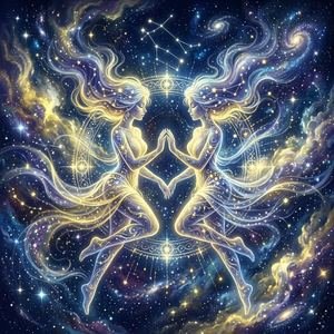 Gemini Zodiac Illustration